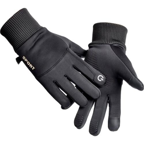 Skiing Gloves Thermal Windproof Waterproof Anti-Slip Touch Screen Winter Add Wool Thick Warm Full Finger Snowboard Ski Gloves
