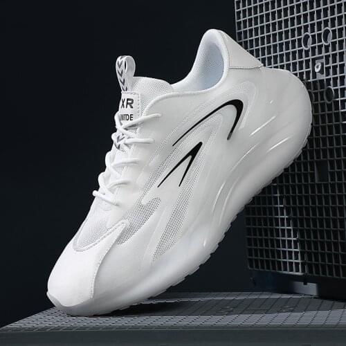 Trendy Mens Sneakers Breathable Mesh Casual Shoes Antiskid Hard-wearing Sports Shoes Outdoor Reflective Jogging Shoe Zapatillas