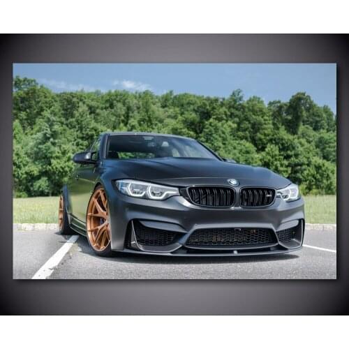 Wall art Picture B M W Predator M3 Front View Black Car Silk Art Posters and Prints Canvas Painting For Living Room Decor