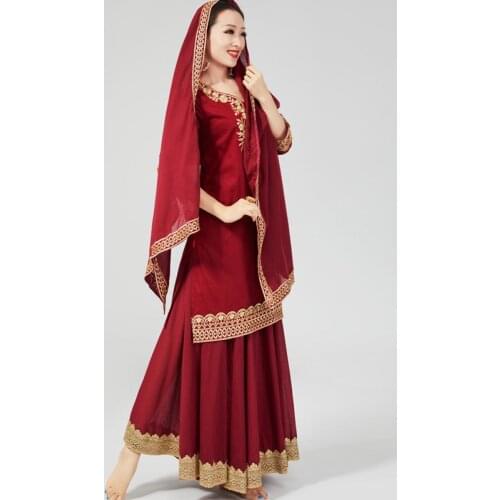 2021 New Indian Classical Dance Costumes Female Travel Pakistan Clothing Oriental Dance Stage Performance Costumes DQL5174