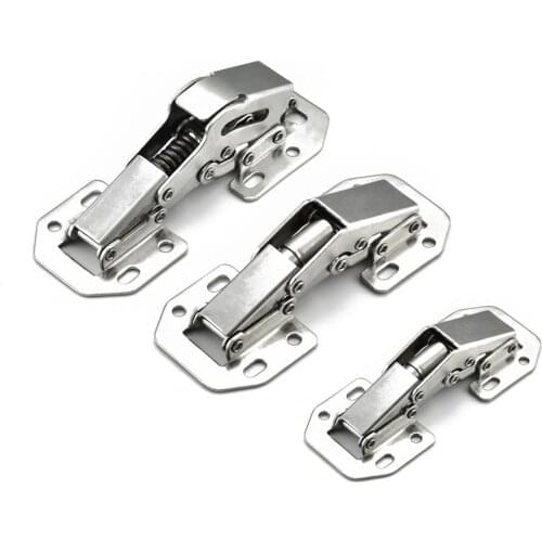 10PCS Cabinet Door Hinges No-Drilling Hole Cupboard Spring Soft Close Hydraulic Hinge Furniture Hardware With Screws