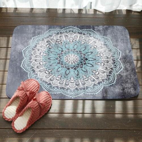 Mandala pattern Anti-slip doormat Vacuuming kitchen bedroon bath floor mats Carpet Home Entrance Rugs prayer mat 40*60cm DD250