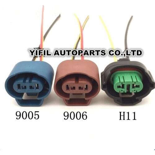 5pcs/lot 2 Pin/Way Fog Light Lamp 9005 HB3 9006 HB4 H11 Connector Plug Socket With Cable Pigtail For Toyota Honda Mazda
