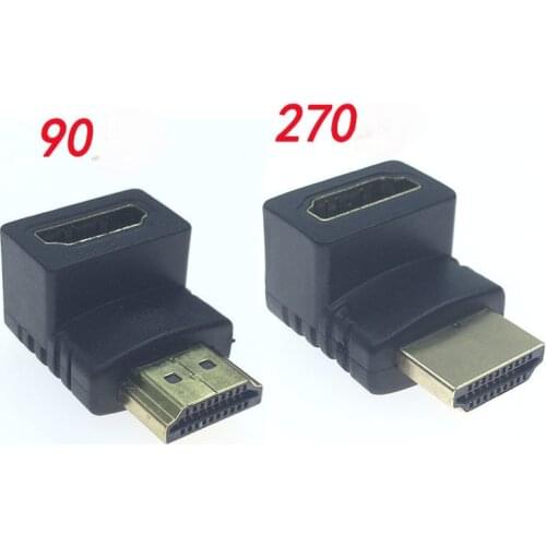 Right angle elbow 90 degree 270 degree A male to A female HDMI adapter HD conversion head HDMI male to female Baotou