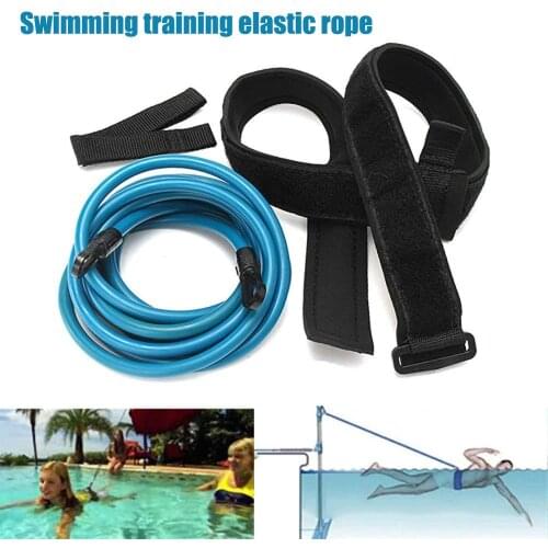 4 Meters Swim Traninig Resistance Band Adjustable Training Hip Swimming Tether Stationary Swim Harness with Mesh Bag