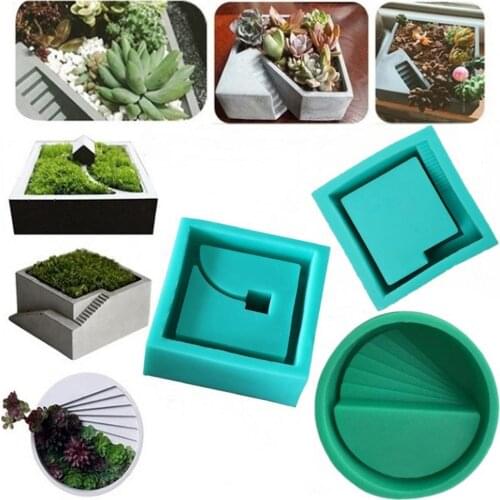 Silicone Mini Small Ceramic Clay Planter Pot Moulds DIY Cement Flower Plant Mold Clay Molds Handmade Home Desk Decoration Tools