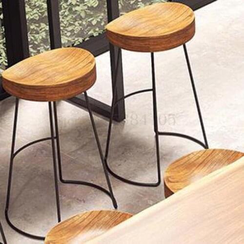 Nordic Solid Wood Bar Table And Chair Combination High Foot Table Simple Modern Bar Table And Chair Balcony Wall Long Table