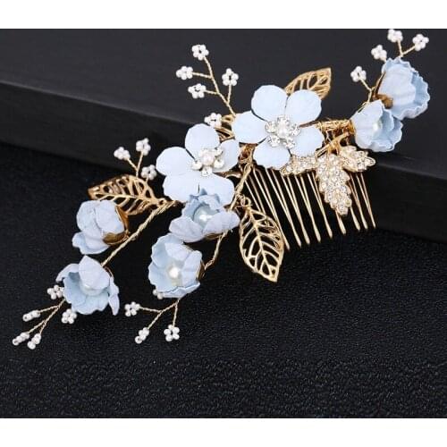 Bridal tiara Gold-encrusted blade insert comb Combs bridesmaid accessories Wedding dress accessories Bridal hair comb