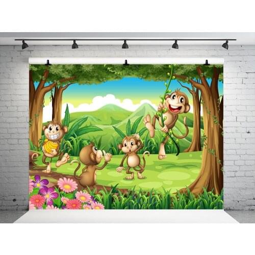 VinylBDS Children Photography Backdrop Fairy Candy Backgrounds For Photo Studio Monkey Baby Shower Fotografie Achtergronden