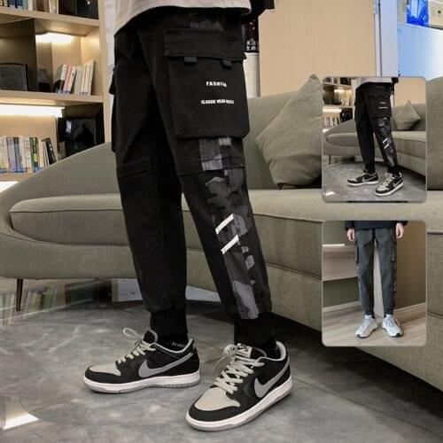 Look Thin Fashion Japanese Pants Mens 2021 Overalls Casual Sportswear Loose Simple High Waist Harem Streetwear Trousers