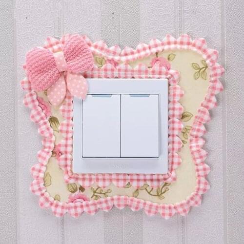 Switch Protection Cover Fabric Lace Wall Stickers Creative Living Room Bedroom Lamp Socket Decoration Simple Modern Gadgets