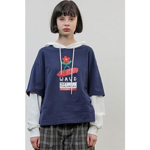 2019 New Women Spring Hoodie Long Sleeve Letters Print Ladies Casual Loose Pullover Hooded Sweatshirts Cotton Hoodies Top