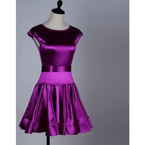 Comfort Latin Dancing Dresses For Ladies Purple Color Silk Present Skirts Woman Square Flamenco Stage Ballroom Garments Q11080