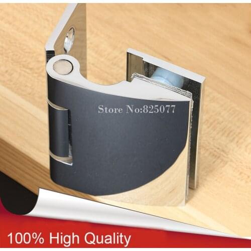 1PCS Wall to Glass Offset Hinge for 8-12mm 3/8"-1/2" Thickness Glass Polished Chrome Shower Door Brass Hinge Hd03