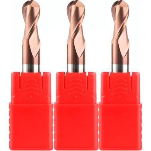 1 pcs R0.5 R0.75 R1 R1.5 R2 R3 R4 R5 R6 50L-75L HRC55 2flutes ball nose end mill cutter CNC router bit carbide steel
