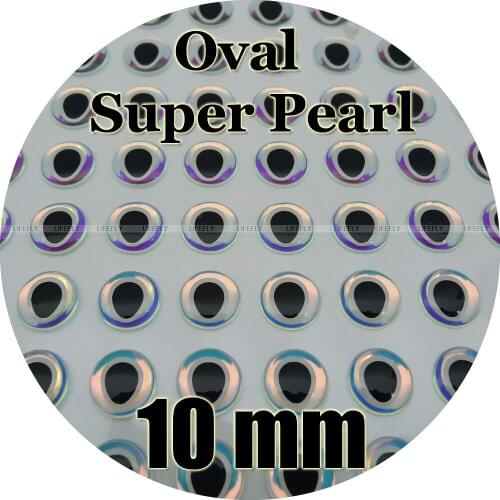 10mm 3D Super Pearl (Oval Pupil White Circle) / Wholesale 250 Soft Molded 3D Holographic Fish Eyes, Fly Tying, Jig, Lure