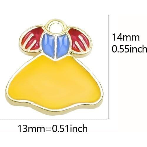 10pcs/lot Dress Dangle Handmade Enamel Charms Pendant DIY for Bracelet Necklace Bag