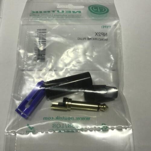10pcs brand new original quality NP2X/NP2X-B PLUG Mono Professional 2 Pole 6.35 mm 6.5mm Stereo Jack Plug Neutrik 6.35mm jack