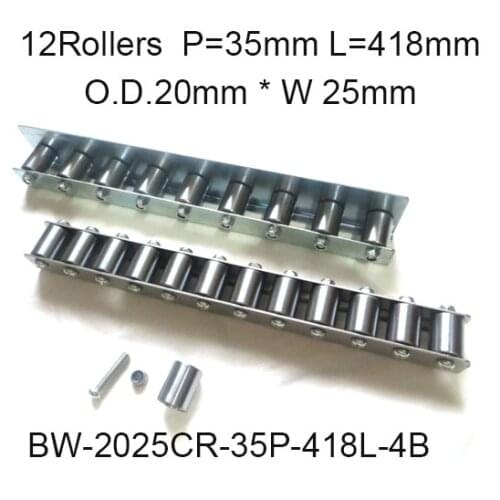 12pcs wheels 35mm Pitch * 418mm Long Skate Wheel Conveyor Wheel 20mm O.D.* 25mm Width Gravity Conveyor roller Capacity 40Kgf