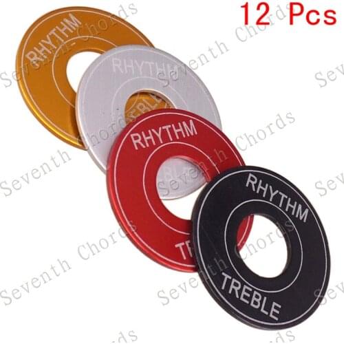 12 Pcs LP Electric Guitar Toggle Switch Plate Selector Cover Marker Washer Rythm/treble Ring - Made of Aluminium Alloy