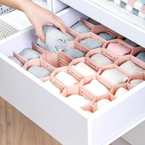 12Pcs Grid Drawer Divider Board Home DIY Storage Rack Split Bar Socks Organizer Eesy To Install Drawer Divider Board