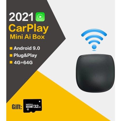 2.0 Wireless Carplay Ai Box Android 9.0 Car Multimedia Play Android Auto 4+64G For Benz Audi Nissan Mazda Volvo Ford VW Skoda