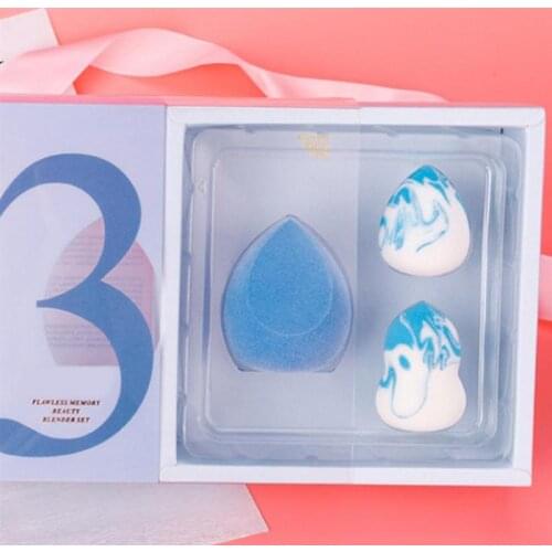 3pcs Cosmetic Puff Powder Smooth Womens Makeup Foundation Sponge Beauty To Make Up Tools Accessories Marbling Water-Drop Shape
