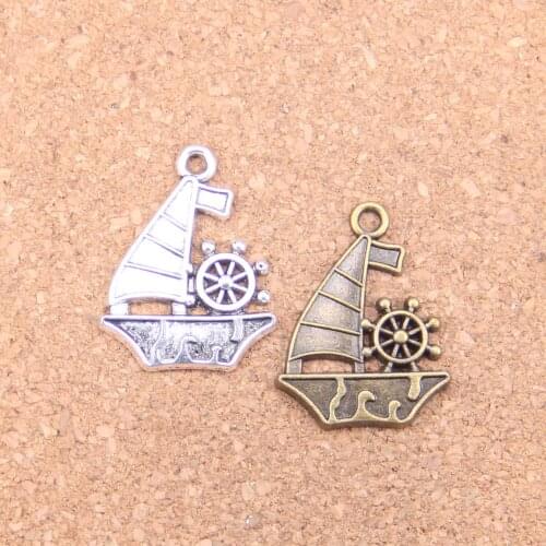 8pcs Charms ship boat 28x22mm Antique Pendants,Vintage Tibetan Silver Jewelry,DIY for bracelet necklace