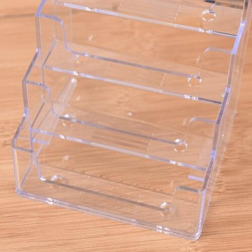 Promotion Four Pockets Clear Desktop Office Counter Acrylic Business Card Holder Stand Display Fit For Office School Best