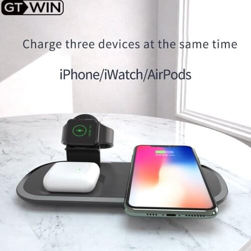 GTWIN 3 in 1 Wireless Charger Fast Charging For iPhone Pro XR XS Max for Apple Watch 2 3 4 5 6For AirPods Pro 3 2 Wireless
