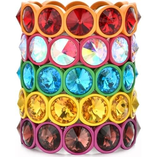 ZMZY Luxury Punk Boho Friendship Bracelets for Women Accessories Girls Gifts Elastic Beads Charm Bracelet Pulseiras