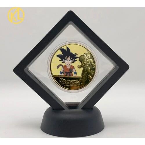 DBZ 22 Designs Anime Son-Goku-Bejita-Bulma-Torankusu-Kuririn Gold Color Plated Coin with Display Stand