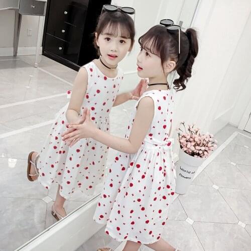 Kids Dresses for Girls Sundress Sleeveless Girls Dresses Cotton Children Princess Dress for Party and Wedding Vestidos