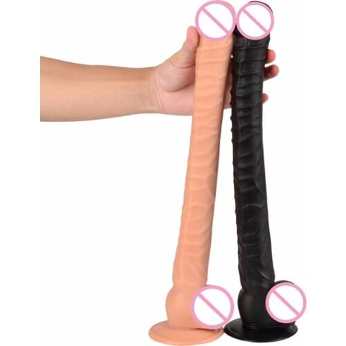 Long dildo 16.54 inch super soft long dildos for women with suction cup realistic horse dildo big black animal penis