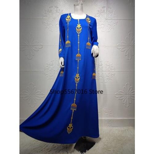 Eid Mubarak Djellaba Femme Abaya Dubai Turkey Ramadan Robe Longue Femme Musulmane Embroidery Muslim Hijab Dress African Dresses