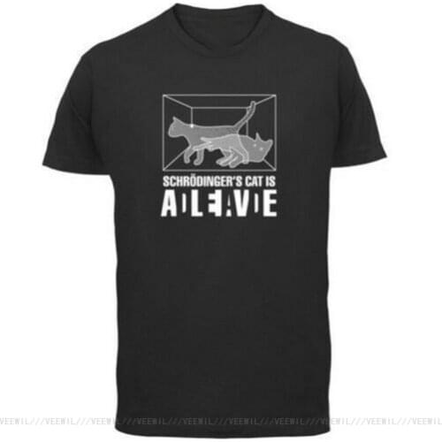 Schrodingers Cat Mens T Shirt Physics Funny Science Cool Casual Pride Retro T-Shirt Men Unisex Fashion Tshirt Fast Shipping