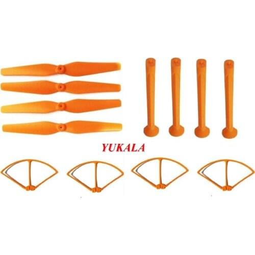 YUKALA Main Blades Propellers + Landing Skids + Propeller Prop Protective Guards Kit for X8 X8C X8W RC Drone Quadcopter Parts