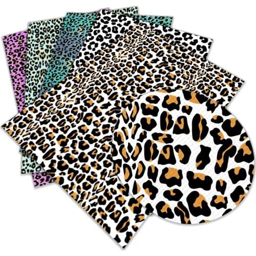 Colorful Leopard Synthetic Artificial Leather 30 Cm X 136 Cm Fabric Sewing DIY Crafts Shoe Bag Material