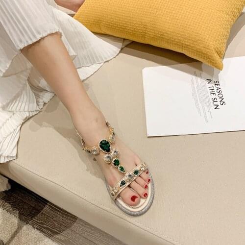 Summer Light Wedge Womens Flip Flop Zapatillas Mujer Womens Beach Shoes Summer Diamond Womens Sandals Flat Women Slippers