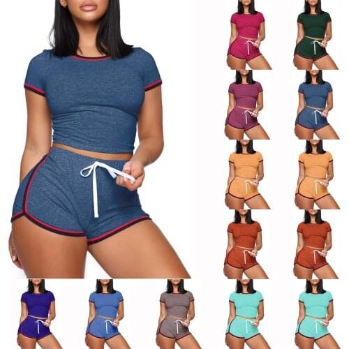 Fashion Summer yoga sets women gym clothes plus size Lady Split 2 Piece Sports Suit Set Casual Cotton Blend Suit лосины E2