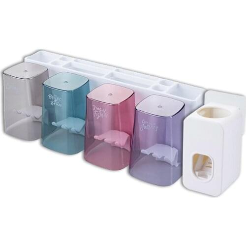 Toothbrush Rack Wall Mount Toothbrush Holder Bath Makeup Storage Rack Household Free Punch Simple Bathroom Toothbrush Holder