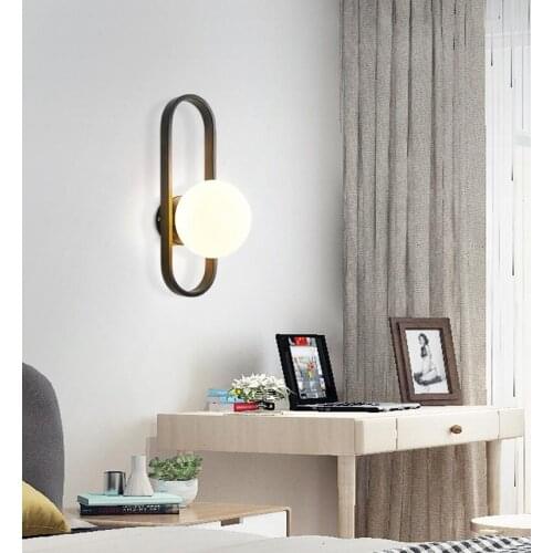 Nordic Minimalist Glass Aisle Balcony Corridor Bedroom Creative Post-Modern Wall Lamp E27