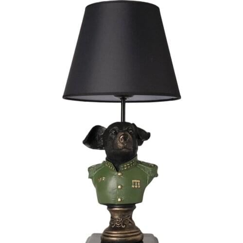 Hmydesign New Season Fashion Trend Decorative Bedroom Living Room Office Home Table For Animal Dog Soldier Figured Bagi Lampshade Green color