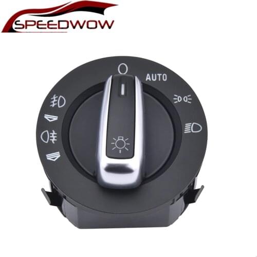 SPEEDWOW Chrome Headlight Switch Control Fog Light Switch Control For Audi A6 S6 C6 RS6 Allroad For Q7 4FD941531A 4F1941531E