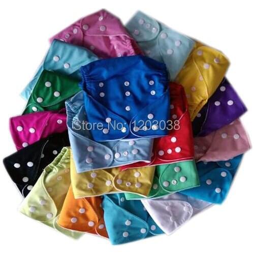 New Coming Nuaghtybaby Solid Cloth Diapers 10pcs With Bamboo insert 20 Inserts All In One Size Solid Fitted Cloth Diaper