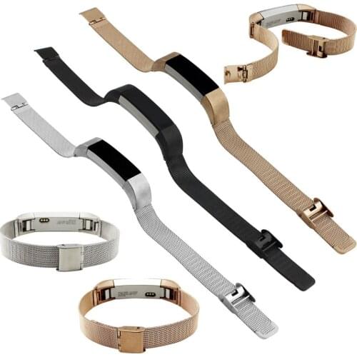 High Quality Gold Black Sliver Milanese Stainless Steel Watch Band Strap Bracelet For Fitbit Alta Tracker Watch Accessories