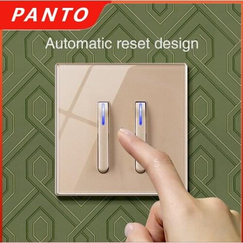 Panto Luxury Light Switch Universal Tempered Crystal Glass Piano Model Wall Switch Button Design 220V Switch New Product