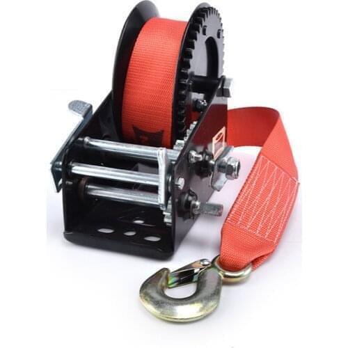 Manual Winch Hoist Winch Black Plastic Spray Bottle Box 2500 Lbs (Lbs) With Webbing Yacht Winch