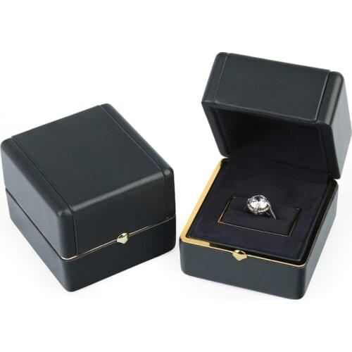 New Luxury Jewelry Box PU Leather Wedding Ring Pendant Necklace Jewellery Organizer Display Shadow Box