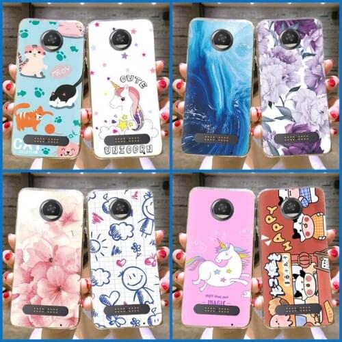 Silicone For men Phone Case For MOTO Z2 Play Fashion Design Best selling Cartoon Black Case